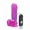 SI IGNITE Vibrating Thick Cock with Balls and Suction, 18 cm (7 in), Purple - TOYS