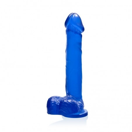 SI IGNITE Cock with Balls and Suction, 20 cm (8 in), Blue - TOYS