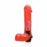 SI IGNITE Cock with Balls and Vibration, 18 cm (7 in), Red - TOYS