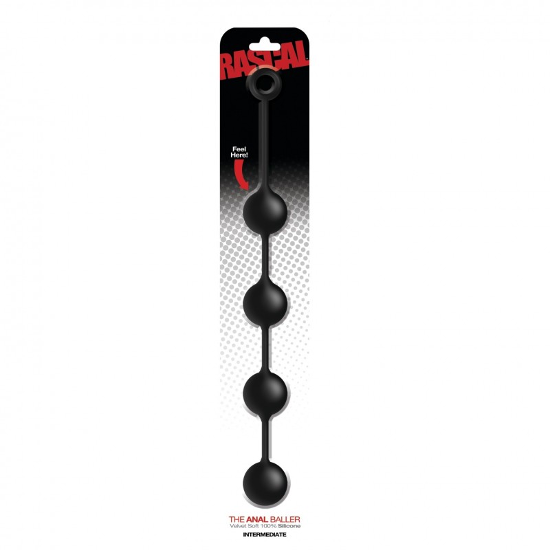 Rascal, The Anal Baller Intermediate, Soft Silicone, Black, 46 cm (18 in) - TOYS