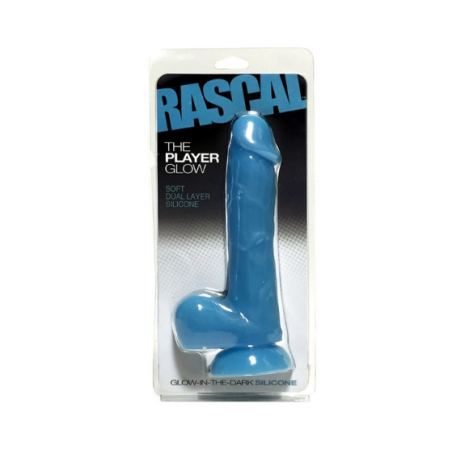 Rascal, The Player, Soft Dual Layer Glow, Silicone, Blue, 17 cm (6,5 in) - TOYS