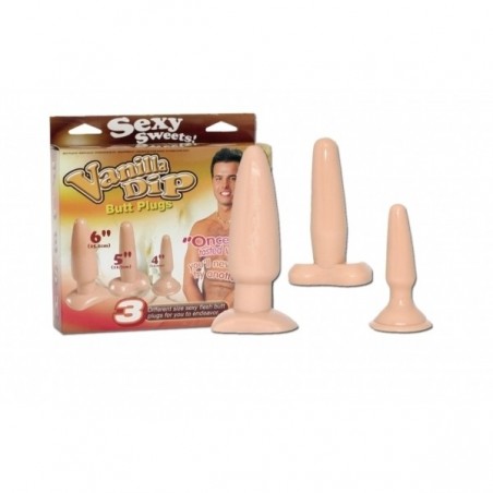 NMC, Sexy Sweets, Vanilla Dip Butt Plugs, PVC, Flesh - TOYS