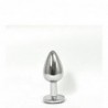 Stainless Steel Anal Plug with Red Glass Diamond, S, 7 cm (2,75 in), Ø 2,8 cm (1,1 in) - TOYS