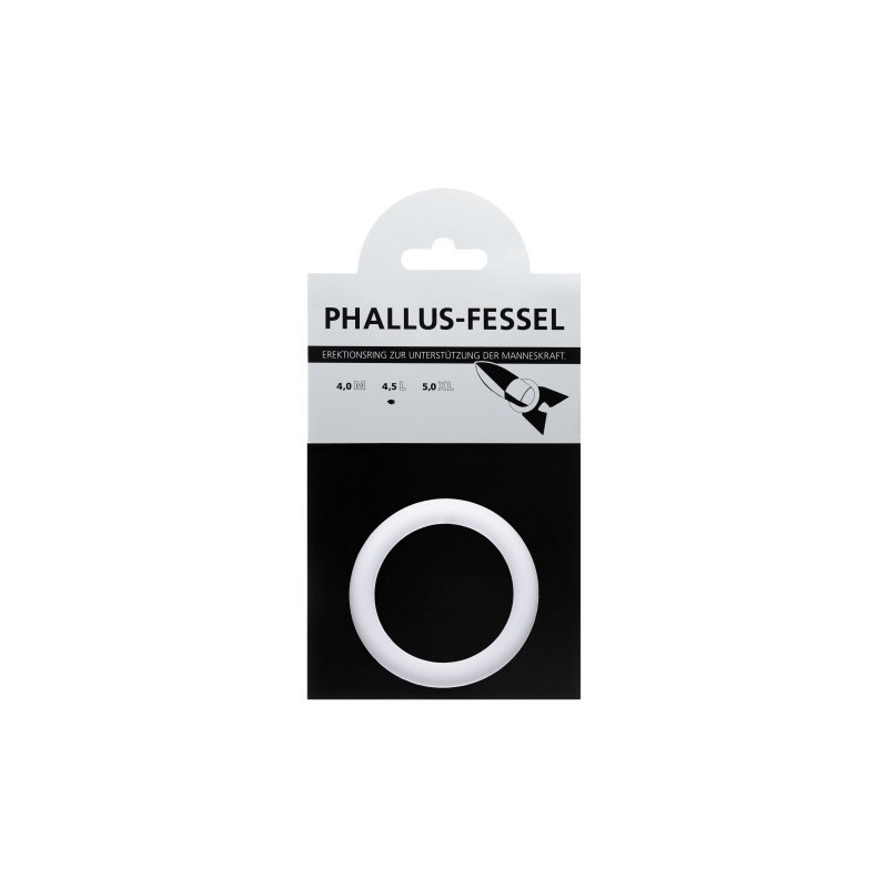 AMARELLE Phallus-Fessel, Latex Cockring, L, white - TOYS